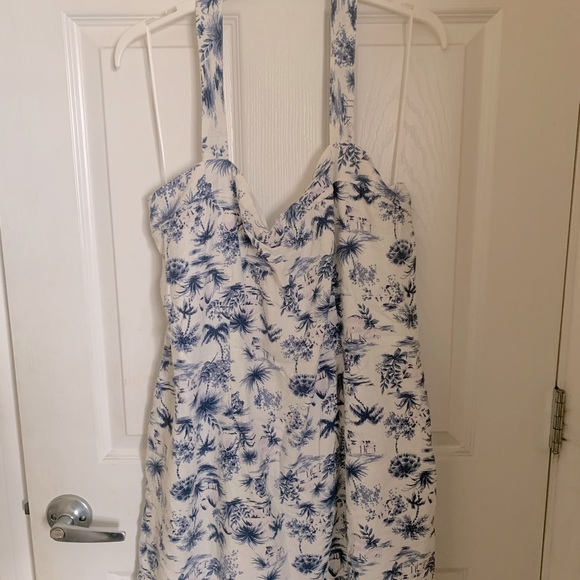 Halter Linen-Blend Mini Dress - Picture 4 of 5